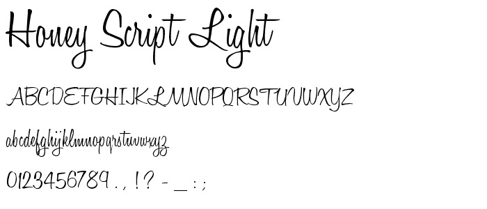 Honey Script Light font